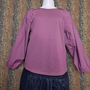 Purple puff sleeves blouse/shirt